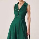 Rihoas Green Polka Dot Sleeveless Midi Dress Size XS Photo 0
