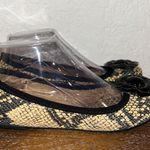Lindsay Phillips  LIZ Snakeskin Print Flower Slip On Leather Ballet Flat Shoes Photo 1