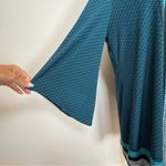 Alfani Tunic Top Faux Leather Trim Keyhole Neckline Striped Women’s Size Large Black Photo 6