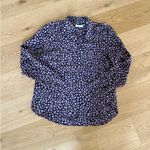 Equipment  Femme - Silk Long Sleeve Button Front Blouse in Black & Purple Photo 0