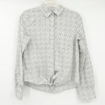 J.Crew Womens Boho Cottagecore Tie Knot Front Ditsy Floral Button Up Shirt Small Photo 0