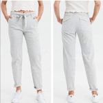 American Eagle  Pinstripe Stripe White Tapered Pants High Waist 4 Regular Photo 1