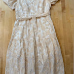 Hale Bob Mavis Embroidered Eyelet Cream Floral Midi Dress Photo 0