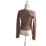 ASTR Women's Metallic Pink Rose Gold Pullover Square Neck Sweater Size M Photo 1