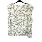 J.Jill Size 2X Positano Shoulder-Tie Top V Neck Rayon Cream Mixed Palms Tropical Photo 5