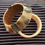 ZARA Rigid Maxi Pack Chunky Bracelet Acacia Wood Resin SOLD OUT - Set B Photo 4