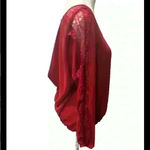 Heart soul Red  Low Back Lace Long Sleeve Sheer Blouse Photo 1