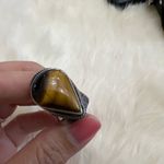 925 Sterling Silver Tiger’s Eye Statement Ring – Size 5 Photo 1