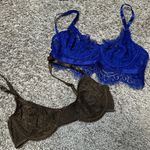 Pretty Little Thing Lace Bralette Duo - Royal Blue and Chocolate Photo 0