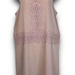 Leith Sleeveless Knee Length Dress Crochet Detail Dusty Rose Mauve Size Medium Photo 0