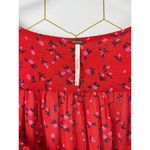 Free People  Red Floral Lolita Peasant-Style Smocked Top - Size - Small Photo 4
