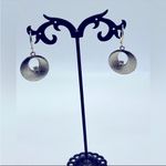 Monet VINTAGE  Signed Circular
Silver Toned Earrings With Cubic Zirconia Center‎ Photo 5