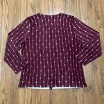 Garnet Hill  Sweater Womens Large Signature Eco Merino Wool Cardigan Maroon Photo 7