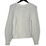 J.Crew  Chunky Ribbed Crewneck Long Sleeve Pullover Sweater Stretch M Cream Photo 4