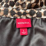 Merona  Black Tan Beige Animal Print Midi Dress L Photo 6