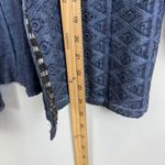 Chico's  Jacket Womens 2 US L‎ Blue Broderie Embellished 3/4 Sleeve Open Front Art Photo 8