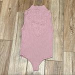Free People  Intimately On Point Mauve Ribbed Knit Mock Neck Bodysuit Photo 2