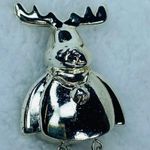 Silver Tone Moose Reindeer Christmas Jewelry Pin Brooch Articulated Moving Legs Photo 2