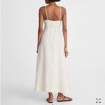 Madewell  Nola Midi Dress Cream Stripe 100% Linen  
Size Medium Photo 1