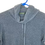 Ralph Lauren Lauren Women's Navy Blue Cowl Neck Waffle Knit Cotton Sweater L Photo 1