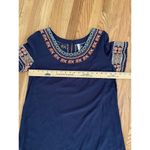 Anthropologie  Mur Mur Embroidered Short Sleeve  baby doll Medium Navy NWT Photo 4