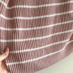 Rachel Zoe Light Pink and White Striped Ribbed Quarter-Zip Sweater, Size Small Photo 15