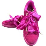 Puma Limited Edition Suede Satin Lace Sneakers Hot Pink Size 7.5 Photo 0