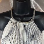 Elie Tahari  Black and White Pleated Halter Top Photo 1