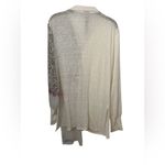 Volt Design Abstract Front Design Sheer Chemise Button Down Tunic Shirt NWOT White Size 6 Photo 1