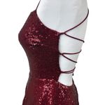 Windsor  Ruby Red Sequin Burgundy Mini Party Dress Large Photo 11