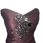 Bebe  strapless mini dress with embellishments ruching & tu;ip skirt size xs Photo 2