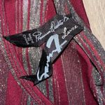 Seven7  luxe Women's Striped Burgundy Top short sleeve shirt top Photo 1