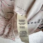 Chico's Chico’s White V Neck Tee with Pink Black & Beige Dots Size 1/med Cotton Blend Photo 4