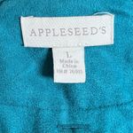 appleseed's teal green faux suede trench coat jacket size large Photo 6
