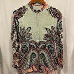 Groovy silk pastel paisley ETRO silk blouse flowy luxury maximalist dreamycore Green Size M Photo 12