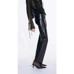 Wilfred Aritzia Melina Black High Rise Straight Leg Vegan Leather Pants Size 0 Photo 1