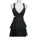 ALC Frank A.L.C. Lita Black Gold Maxi Dress Women’s Size 2 Cutout Metallic Formal Photo 2