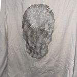 Vintage Havana Rhinestone Skull Cropped Tank Top Women's Size S Beige Sleeveless Photo 1