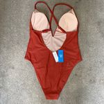 Cupshe Burnt Orange Plunging V-Wire Cross Back Cheeky One Piece Swimsuit Size L Photo 5