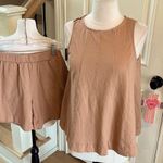 Camel Tan Matching Set Flowy Cotton Knit New Size XS Photo 0