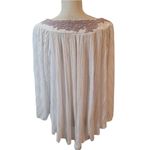 Free People  star gazer Lily white sheer stretchy gauze poncho boho top sz small Photo 3