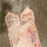 For Love and Lemons Lisa Sheer pink Floral Maxi Dress small Photo 3