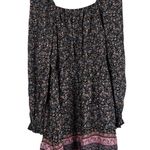 Wonderly NWT Mini Dress Womens L Black Long Sleeve Floral Bohemian Cottagecore Photo 2