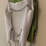 Blue Blush Knit Chain Back Top Photo 4