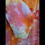 Exist  Long Beach Island Pink White Orange Tie Dye Hoodie Sweatshirt‎ Size Small Photo 4
