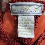 SMH Boutique Coral Suede Crochet Trim Cardigan Jacket Boho Chic Orange Photo 2