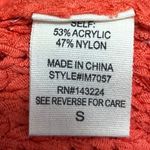 Illa Illa Women's Orange Chunky Knit Button collar Crop Polo Sweater Top Size S Photo 3