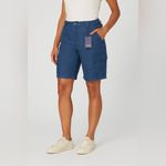 NYDJ NWT  cargo bermuda shorts linen in blue horizon, Photo 7