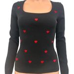 Timing juniors large embroidered red heart knit top sweater SP 2748 Photo 0