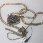 Free People New  gray droozy necklace gold tone 18” Photo 4